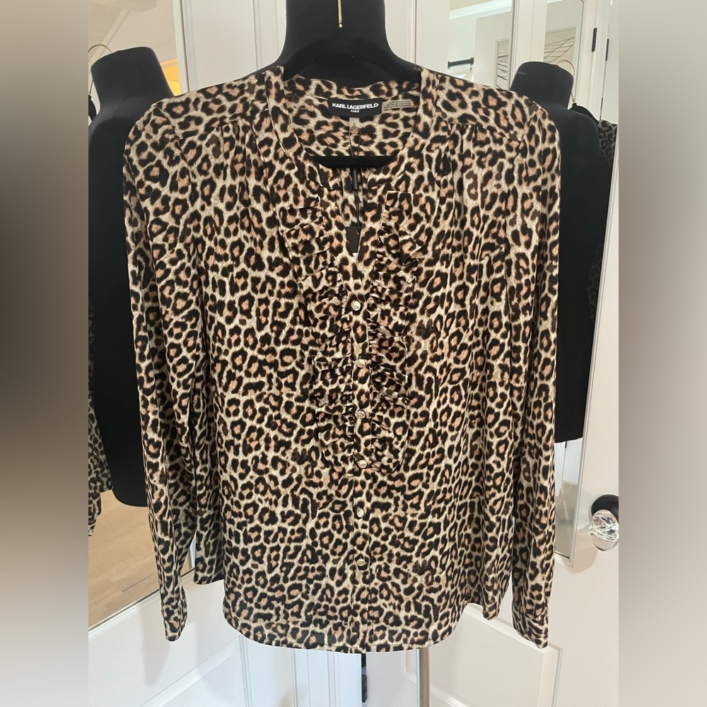 Karl Lagerfeld Leopard Print Women's Blouse